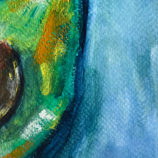 Avocado Dreams original gouache painting - Vancouver Brunch Series by Art by Krit - contemporary kitchen wall art