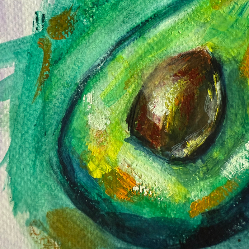 Avocado Dreams original gouache painting - Vancouver Brunch Series by Art by Krit - contemporary kitchen wall art