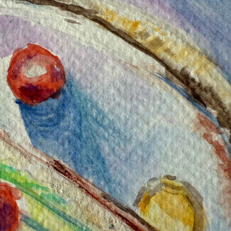 Cherry Tomato Toast Original Gouache Painting