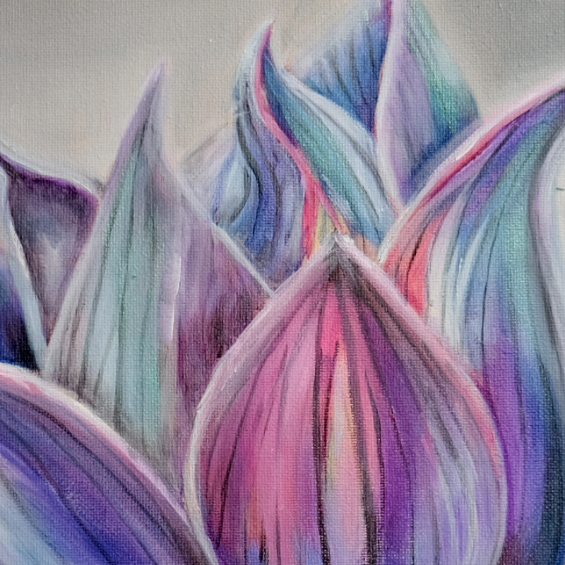 Lotus Nebula original mixed media painting - 10x10 cosmic flower art by Vancouver artist Art by Krit