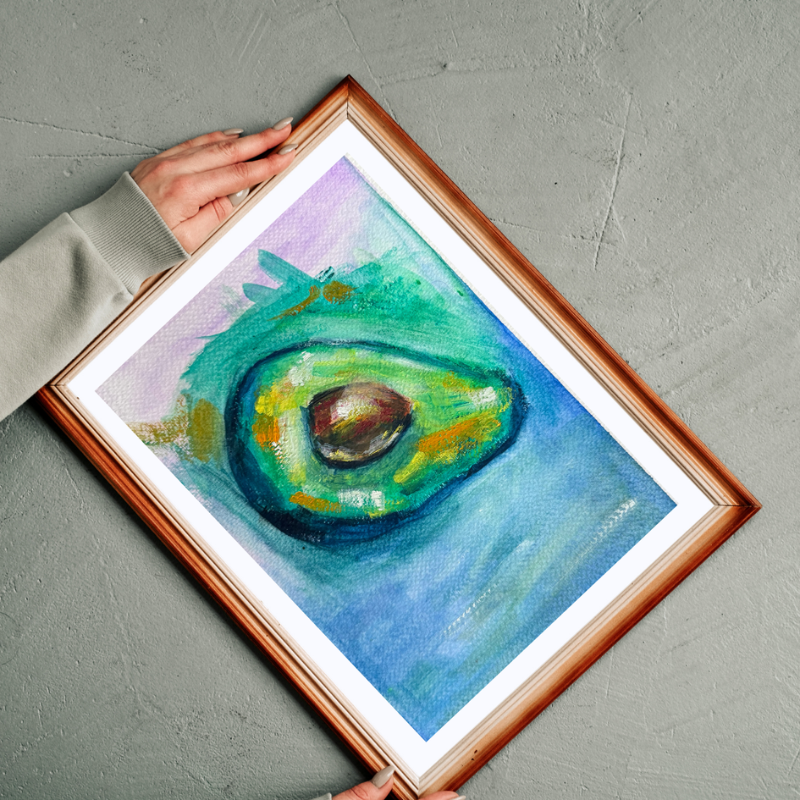 Avocado Dreams original gouache painting - Vancouver Brunch Series by Art by Krit - contemporary kitchen wall art