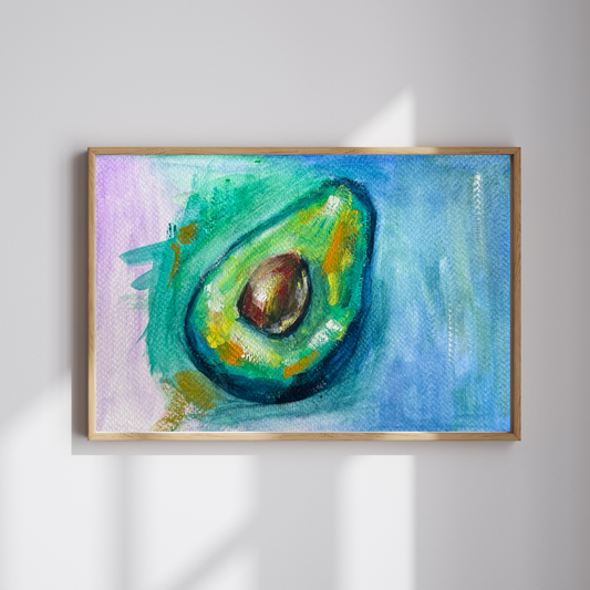 Avocado Dreams original gouache painting - Vancouver Brunch Series by Art by Krit - contemporary kitchen wall art