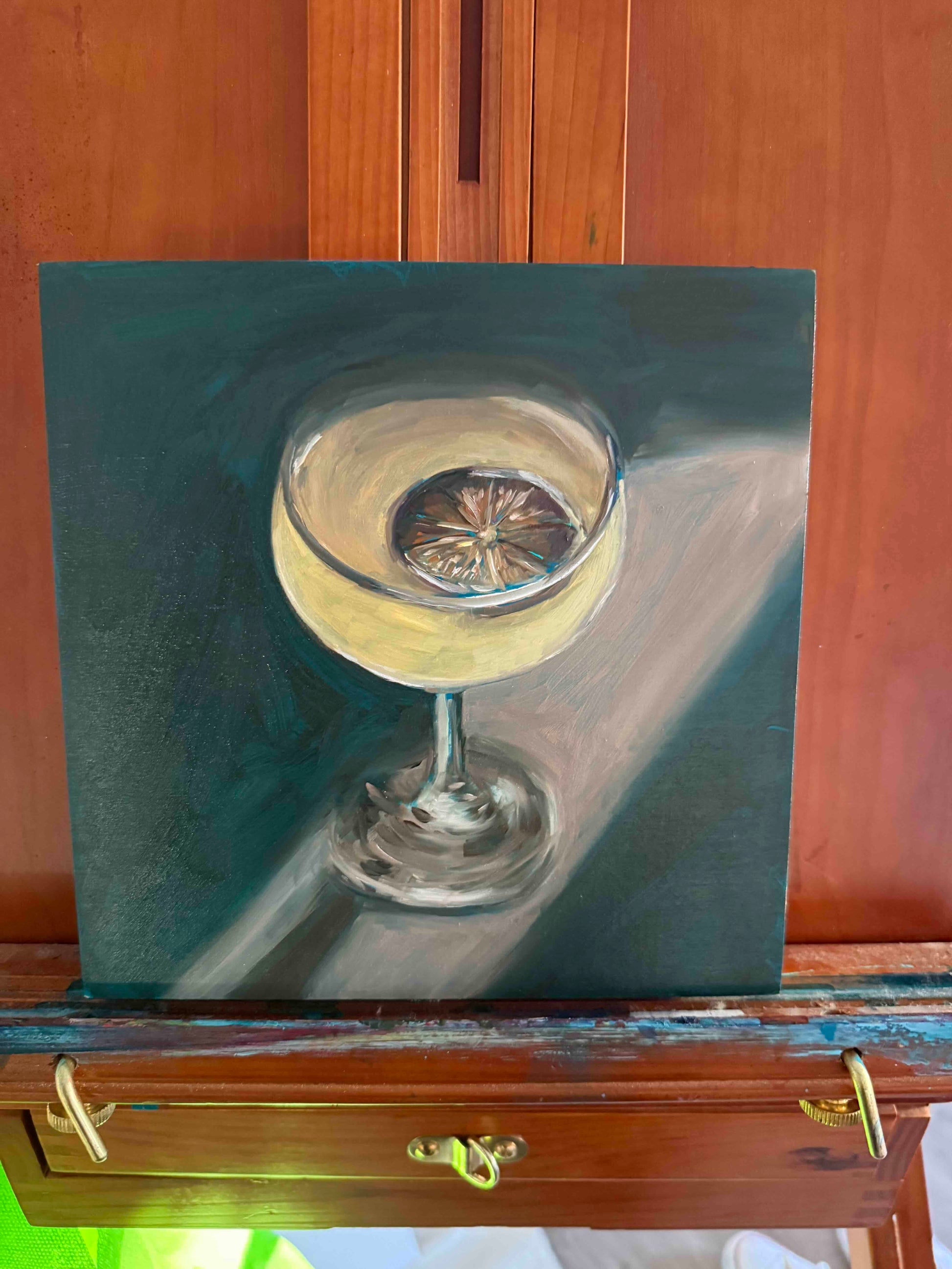 Lemon Drop — original oil painting by Kritteka, 8x8 in, on canvas
