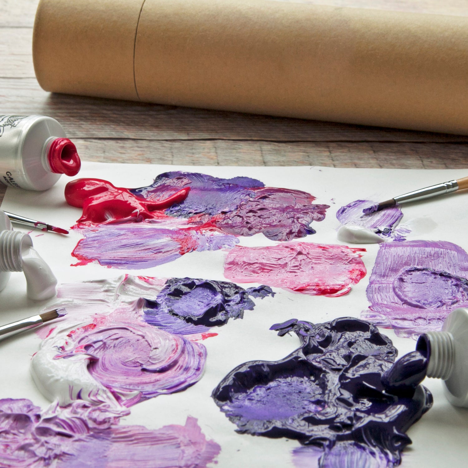 Purple mixed media art abstract by Art by Krit - contemporary Vancouver artist
